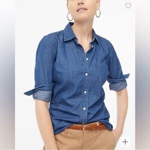 JCREW Women Denim Shirt Signature Fit Size Large